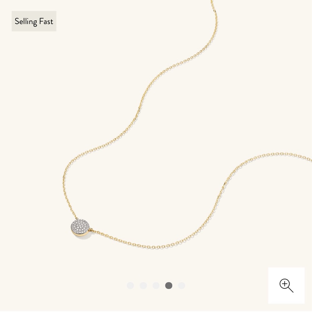 Mejuri Large Pavé Diamond Round Necklace